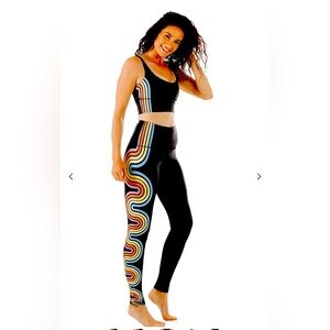 Yoga Democracy double rainbow yoga leggings tights small new!